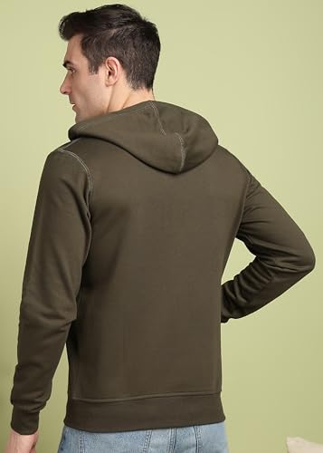 Image of Alan Jones Clothing Men's Solid Zipper Hooded Sweatshirt | Ribbed Hem, Lined Hood, Side Pockets, Durable Zip | Multiple Colors