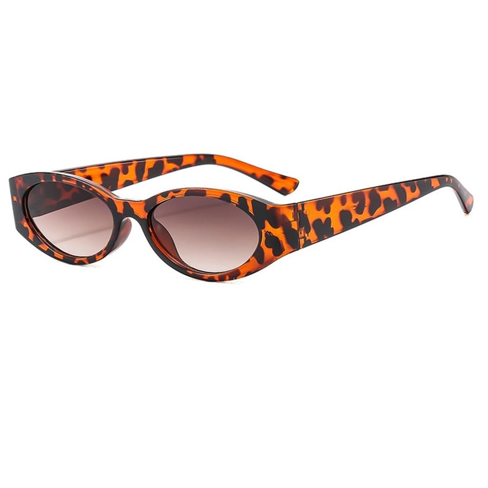 Okulary przeciwsłoneczne Retro Small Cat Eye, damskie, pomarańczowe, z filtrem UV400, modne, damskie, męskie, w panterkę, brązowe