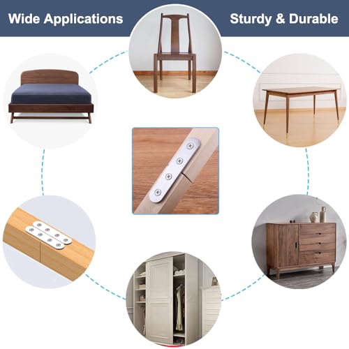 Image of 8 Pack Flat Straight Brace Brackets 4 Inch Stainless Steel Mending Plates Repair Fixing Brackets Heavy Duty Straight Repair Joining Plates with Screws