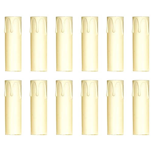 ciata - 12 pack - 3.5 inch ivory plastic drip candle covers with 13/16 inch inside diameter and 7/8 inch outside diameter (3.5 inch, ivory)