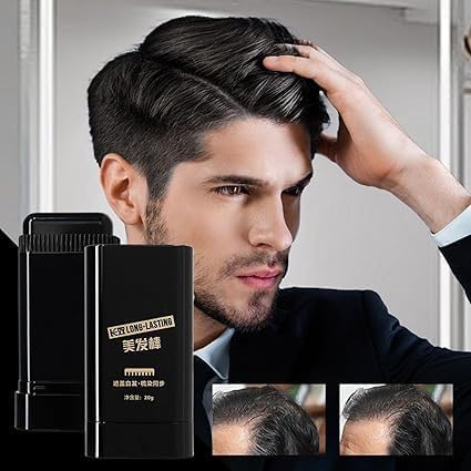 Image of Hairline Shadow Stick for Men & Women, Black Hair Root Cover Stick, Natural Looking Hairline Filler, Easy Application for Fuller Hair Appearance, Compact Travel-Friendly Design (Hair Color Stick)