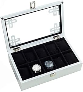 Lshaobo LSHAOBO Uhrenaufbewahrungsbox Holz 10 Fächer