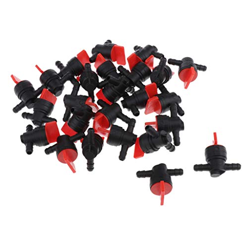 F Fityle 25x Shut-Off Valves for 1/4 inch Fuel Line, Briggs Stratton Toro Snapper/Kees Mowers Lawn Mower Replacement Parts kits