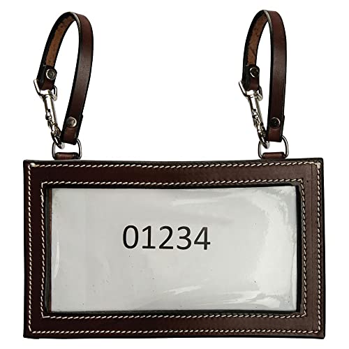Billy Royal Leather Performance Number Holder | Color Dark | Professional Look for Show Ring, Ideal for Ranch & Performance Horse Classes, Secure Attachment, Durable Bridle Leather