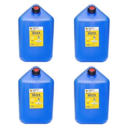 Midwest Can 6700-4PK Water Can with Spout - 6 Gallon Capacity (Pack of 4)