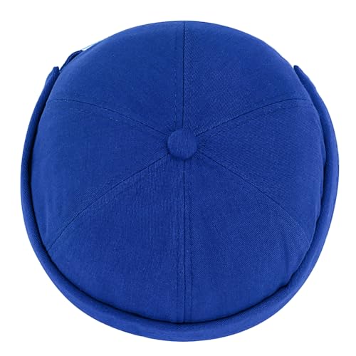 Image of 2 Pcs Mens Brimless Docker Cap Set - Retro Worker Sailor Skull Cap Beanie with Rolled Cuff