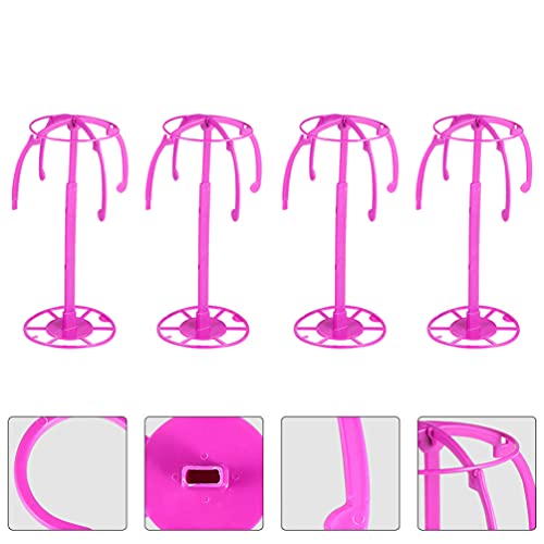 FRCOLOR 4Pcs Estande Peruca Peruca Peruca Peruca Estande Titular Dobrável Portátil Pendurado Exibiçã
