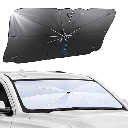 Paraguas Anti-Sol para Coche, Parabrisas Plegable del Automóvilde automóviles con Mango de Cuerda Anti - raspado, tamaño Flexible, fácil de Instalar, Adecuado para el estacionamiento al Aire Libre
