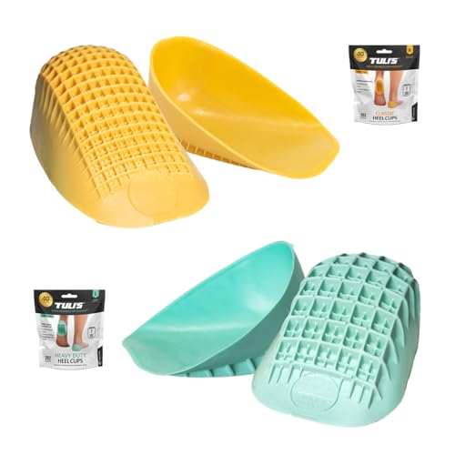 Tuli's Classic Heel Cups and Heavy Duty Heel Cups, Heel Cup Kit for Plantar Fasciitis, Sever's Disease, and Heel Pain Relief, Regular