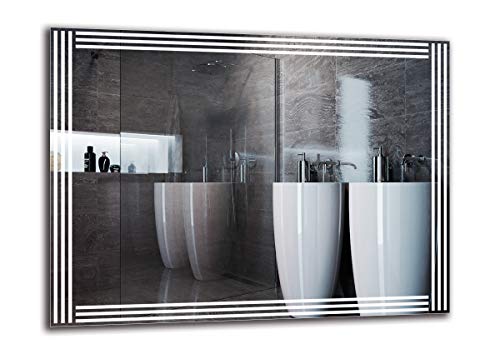 Espejo LED Premium - Dimensiones del Espejo 120x90 cm - Espejo de baño con iluminación LED - Espejo de Pared - Espejo de luz - Espejo con iluminación - ARTTOR M1CP-51-120x90 - Blanco cálido 3000K