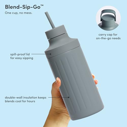 Image of Beast Mighty 850 Stainless Steel | Compact Personal Blender | Extra Vessels | Keeps Blends Cold | Smoothies, Shakes, Sauces, Dips | Portable Straw Caps and Lids | 850W (Mist)