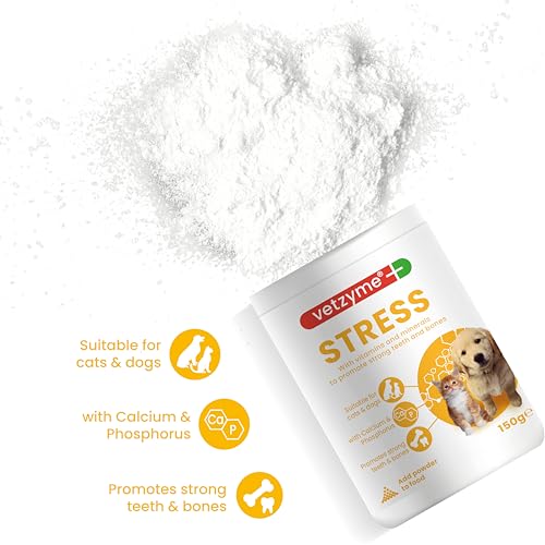 Vetzyme Stress Supplement Powder for Dogs and Cats - Balanced Multi-Mineral and Vitamin Supplement, Promotes Strong Teeth and Bones (150g) - Image 4