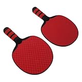 TOYANDONA 2 Tischtennisschläger für Anfänger mit Rotem Kunststoffgriff Trainingstischtennisschläger für Indoor Outdoor Ergonomischer Penhold Schläger für Familienspaß
