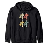 Vintage Kendama In Retro Colors, Spirit Of Kendama Zip Hoodie