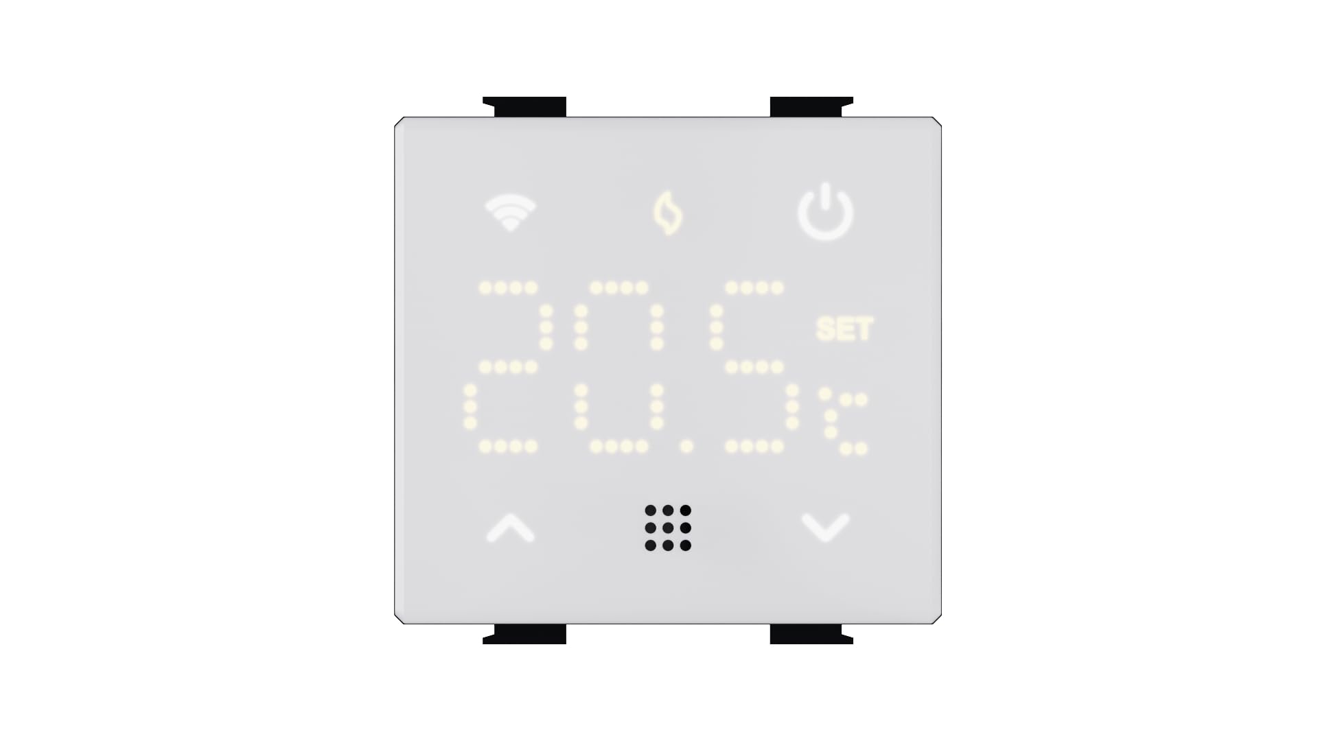 termostato da incasso modulo programmabile 2P 240V display touch retroilluminato colore bianco compatibile su supporti Bticino Matix