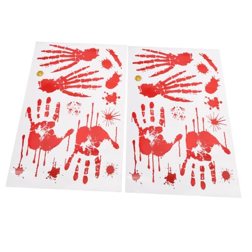 Decal Autocollants Rouges Halloween pour Décoration Extérieure de Fenêtre et Maison