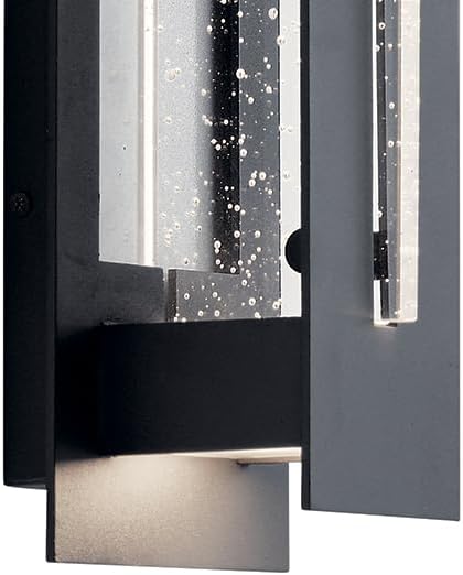 Miniatura 3 de Kichler River Path 49945BKTLED - Lámpara de pared LED para exteriores de 17.5 pulgadas, color negro texturizado, 1 luz contemporánea con vidrio