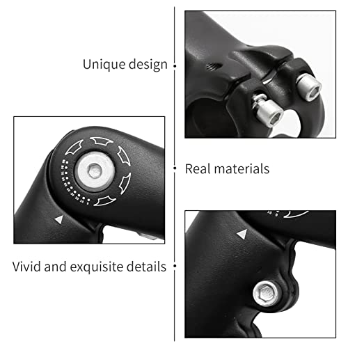 Aynaxcol 28.6mm x 31.8mm Bicycle Riser Extension Adjustable Handlebar Stem 110mm 0-90 Degree Adjustable Bicycle Stems Short Handlebar Stem for E Bike Bicycle (110mm) - Thumbnail 4