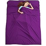 NIUXX Sleeping Bag Liner Camping Travel Bed Sheet with Zipper, Large Lightweight Breathable Double S