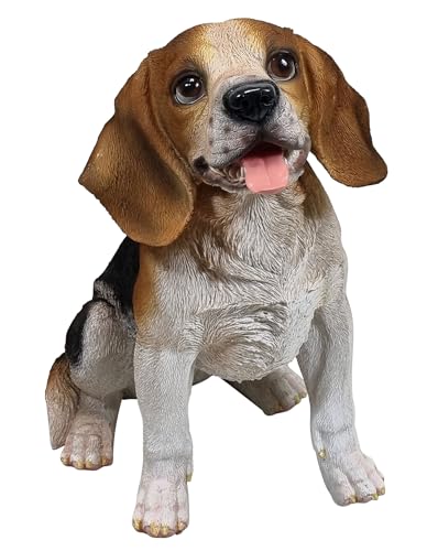 Fachhandel Plus DEKOFIGUR Beagle Balu sitzend Tierfigur Hund lebensecht Indoor Outdoor