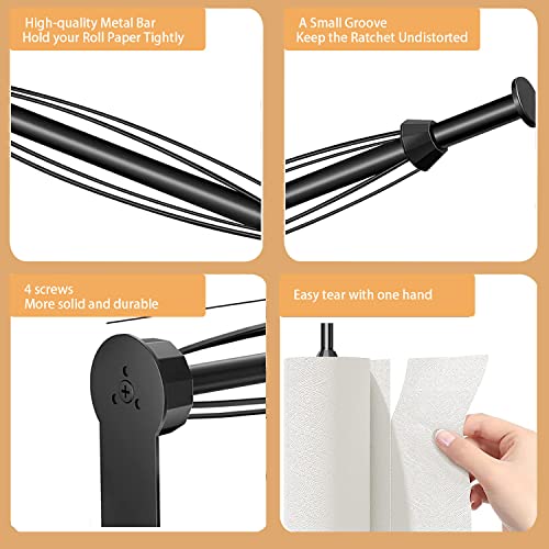Shinhadi Paper Towel Holder Under Cabinet With Damping Effect,Wall Mount Paper Towel Holder Single Hand Operable, Self-Adhesive Or Drilled For Kitchen Bathroom Pantry #TOP6