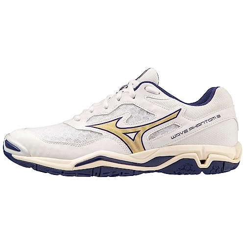 Mizuno Unisex Wave Phantom 3 Indoor, White Bribbon Mp Gold, 45 EU
