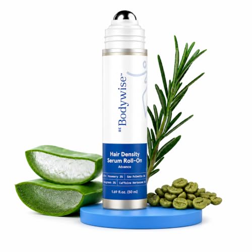 Image of Be Bodywise Advanced Hair Density Roll-On Serum 50 ml | 5% Saw Palmetto, 3% Rosemary, 1% Caffeine Herbasome & 3% Fenugreek | Scalp Serum for Reduced Hair Fall | Men & Women