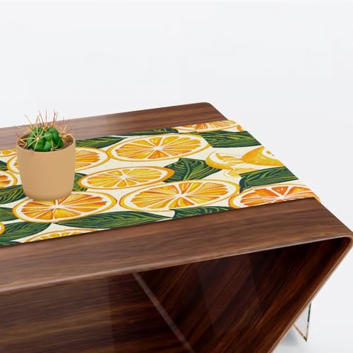 Chemin de table oranges et citrons 305 cm pour raviver une table terne