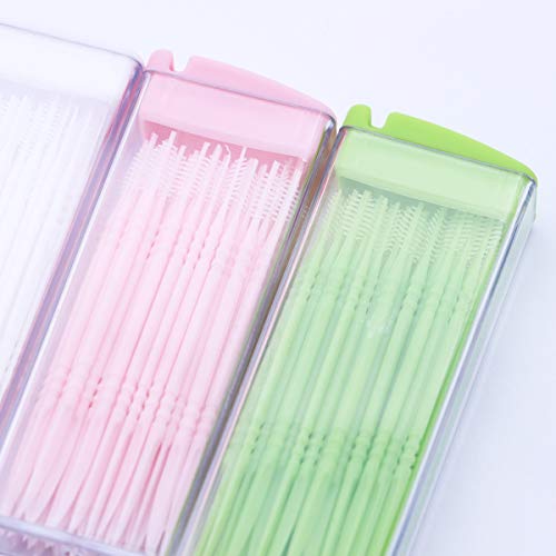 SUPVOX 200 peças palitos dentários de cabeça dupla fio dental, palito dental, escova de limpeza de d