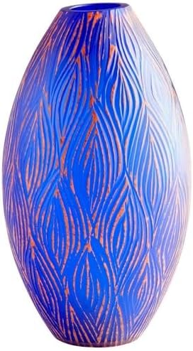Cyan Design Fused Groove - small Vase - 6.5 Inches Wide by 9.5 Inches High