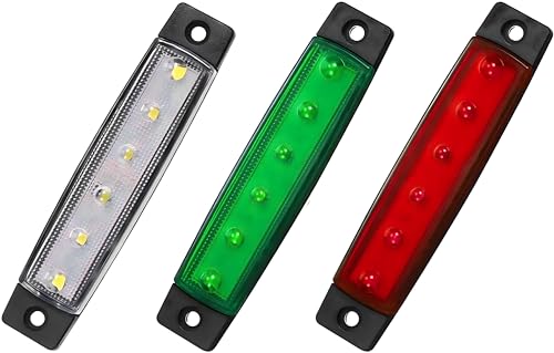 SPY SEE OPEN YOUR EYES 3PCS Marine Boat led Navigation Stern Bow Lights Waterproof for Boat, Kayak, Starboard, Small & Big Watercraft 12V DC (Red, Green, White)