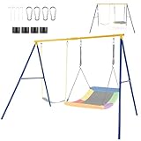 portique balancoire ★Centre d'Activités Amusantes★Adapté à une utilisation en intérieur comme en extérieur, ce cadre de balançoire permet d'utiliser 2 balançoires simultanément, favorisant ainsi les moments privilégiés entre les enfants et leurs parents tout en encourageant les jeux actifs loin des écrans.