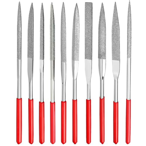 Miniatura 7 de 10 Piezas Mini Limas De Aguja De Diamante, Limas De Diamante De 2 X 100 Mm , Lima Para Muebles Para Joyería, Metal, Vidrio, Piedra, Molienda, Pulido Y Grabado