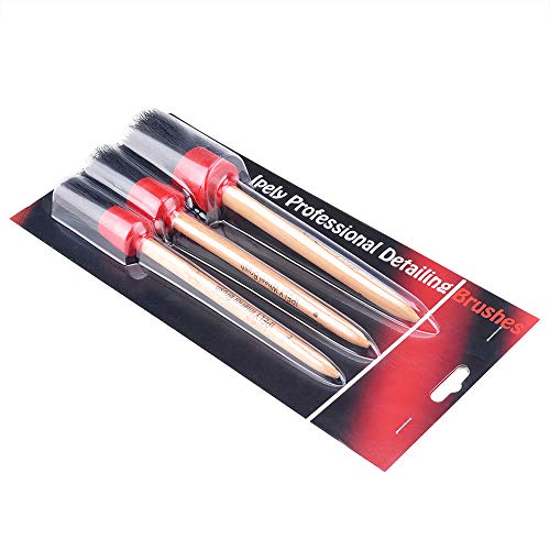 image for IPELY Natural Boar Hair Premium Detail Brushes for Engines, Wheels, In