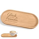 TAIVIN Holz Tablett,Deko und Aufbewahrung Tablett,23 x 10 cm,Geschenk für Freundin,Geschenk der Dankbarkeit und Freundschaft,geeignet für Schminktisch und Wohnzimmer