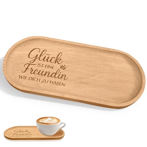 TAIVIN Holz Tablett,Deko und Aufbewahrung Tablett,23 x 10 cm,Geschenk für Freundin,Geschenk der Dankbarkeit und Freundschaft,geeignet für Schminktisch und Wohnzimmer