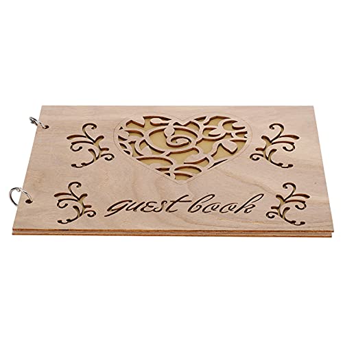 HERCHR Hochzeit Gästebuch, Hochzeitsgästebuch Mit Personalisierter Gravur Hochzeitsalbum Hochzeitsgeschenke Mr & Mrs Gästebuch, Ringbuch Mit Individueller Holzcover