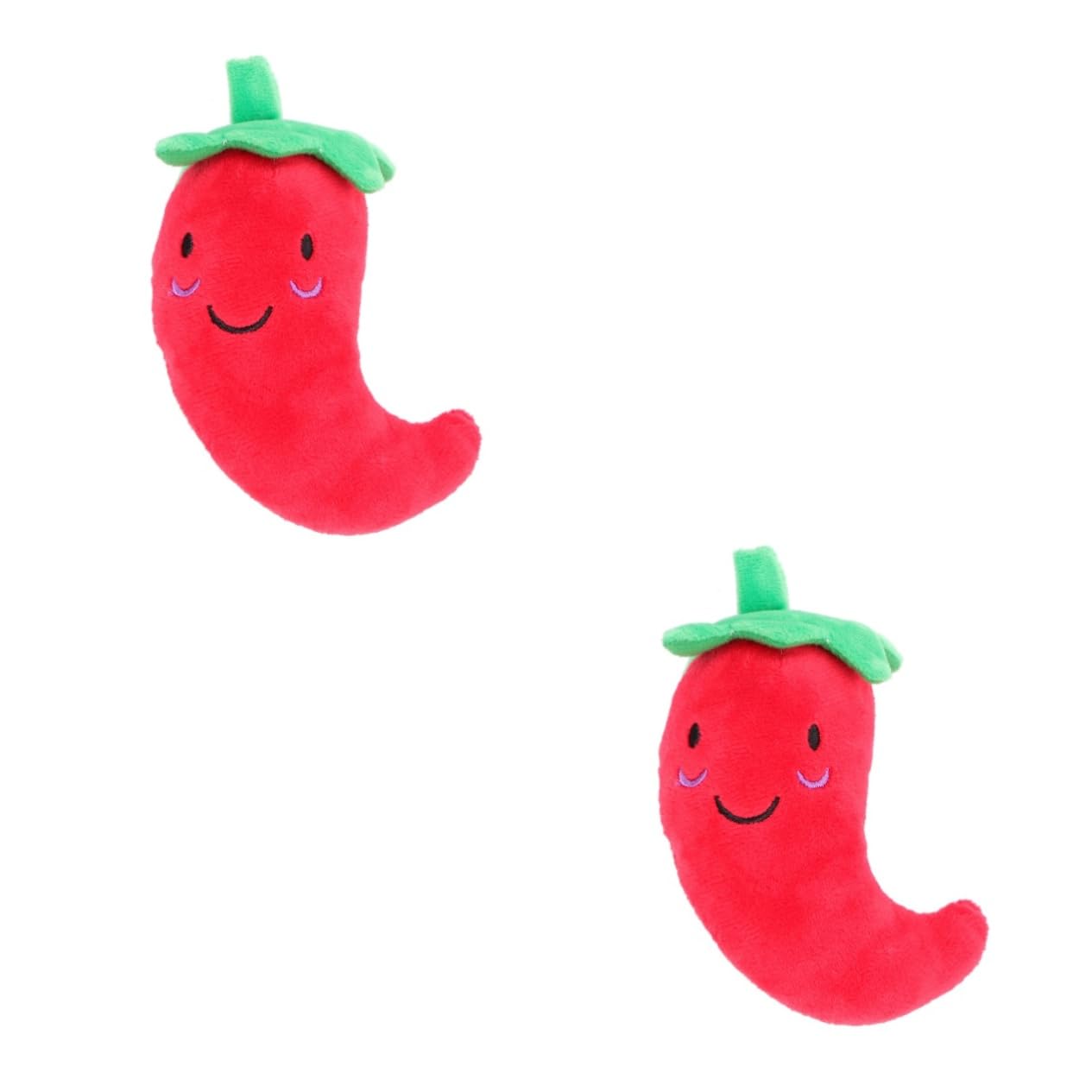INOOMP 2pcs Puppy Plush and Cat Toys Vegetable Chew Squeaky Plush Toys Carrot Chilli for Dogs Interactive Dog