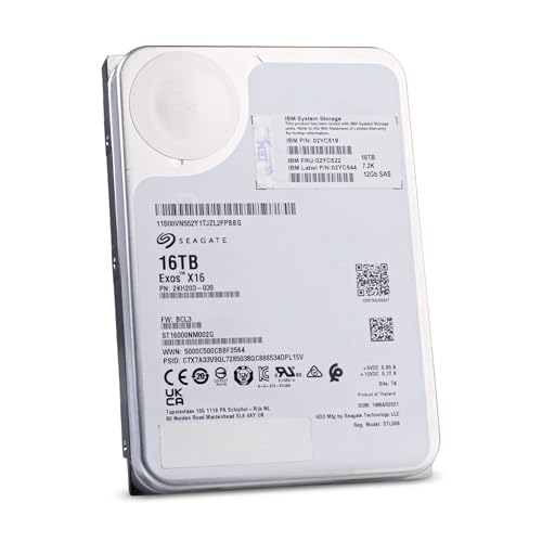 Image of Seagate /IBM Exos X16 16TB Enterprise Hard Drive HDD SAS 12Gb /s 256MB Cache 7200 RPM 512e /4Kn CMR Helium Sealed 3.5in Hard Drive ST16000NM002G (Renewed)