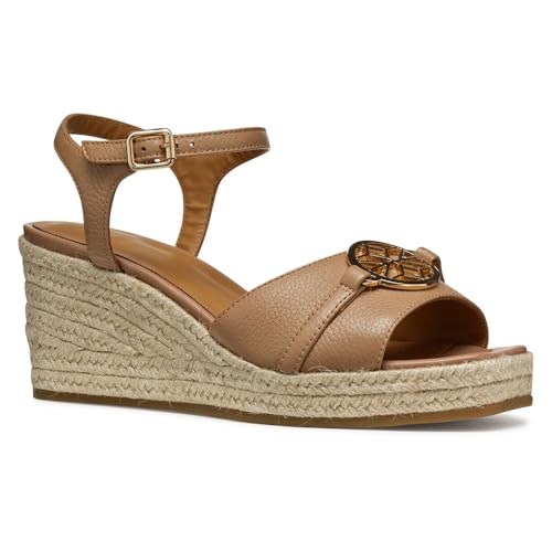 Geox D PANAREA B - Sandalo con zeppa Donna, Beige,