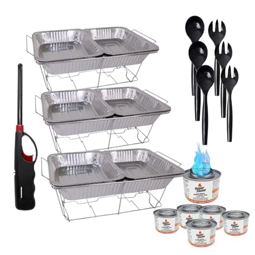 Nicole Fantini 25 Pc Disposable Aluminum Chafing Dish Buffet Party Set WITH HANDY LIGHTER