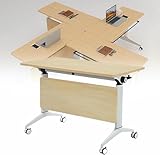 Klappbare Konferenztische, mobile Meeting-Schreibtische, groß, rollbar, Trainingstische für Büro und Klassenzimmer, platzsparendes Design, einfache Lagerung und Transport, 4 Stück