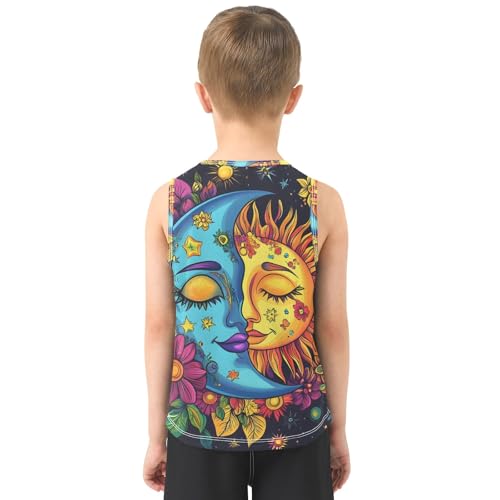 Boys' Tank Top Shirt Colorful Moon Sun Sleeveless T-Shirts3