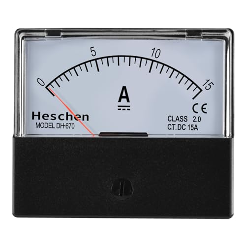 Heschen Rechteck Panel montiert Stromzähler Amperemeter Dh-670 DC 0-15A Klasse 2.0