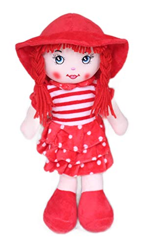 Tickles Beautiful Smile Face Single Soft Doll for Girls Kids Birthday Gifts Home Decoration (Size: 35 cm Color: Red)