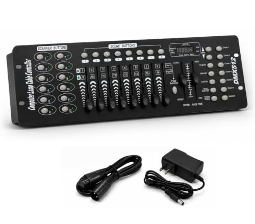 XPCLEOYZ DMX Controller dmx512 192 Channel Stage Lighting Console | 240 Programmable Scenes, Sound...