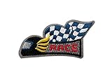  Bügelbild Aufnäher Patch Applikation zum Aufbügeln Motorrad Race Helm 6,5 x 3,0 cm