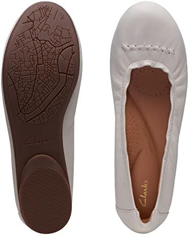 Clarks Women's Rena Hop Ballet Flat, White Leather, 10 | Image 2