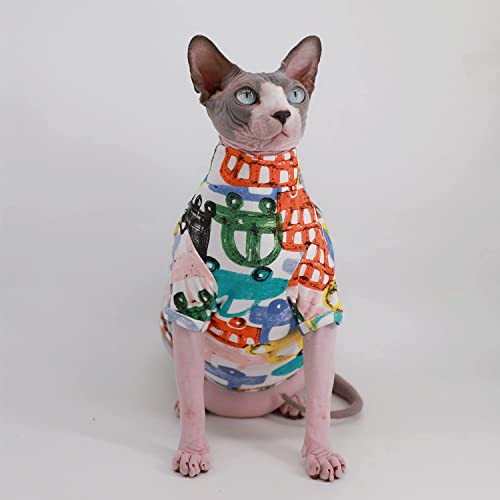image for Kitipcoo Sphynx Cat Clothes Breathable Summer Cotton T-Shirts for cat 