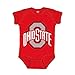 Little King NCAA Short Sleeve Romper-Big Logo-100% Cotton-Ohio State-Red-12 Months